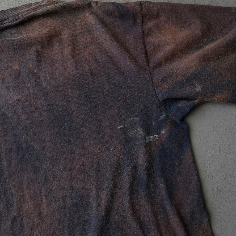 Vintage 90s T-shirt Large Black Bleach Faded Oneita - Picture 5 of 9